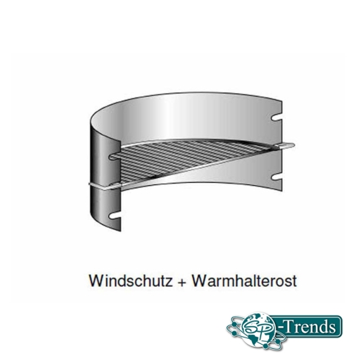 Windschutz und Warmhalterost für Holzkohlegrill / CLASSIC+ RUNDO