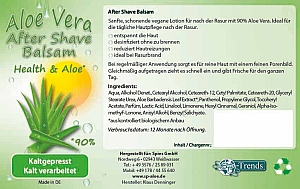 Aloe Vera AFTER SHAVE BALSAM mit Spenderpumpe / Inhalt: 150 ml